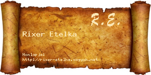 Rixer Etelka névjegykártya